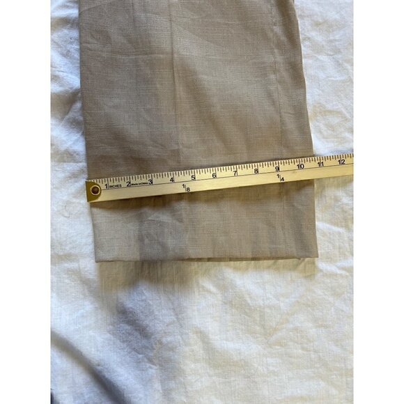 Talbots Linen Blen Pants Size 8 Tan Summer Resort Lagenlook Netural Capsle - Picture 6 of 10